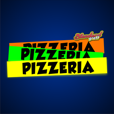 Faja fluo autoadhesiva 50×8 cm "PIZZERÍA" - cod:81