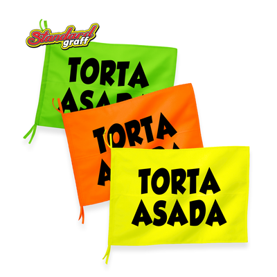 Bandera fluo (70x47cm) para comercio "TORTA ASADA" - cod:95