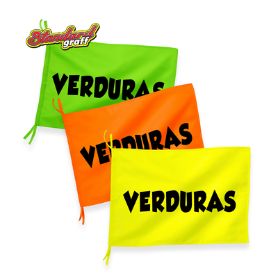 Bandera fluo (70x47cm) para comercio "VINOS" - cod:101