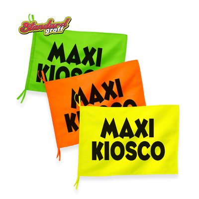 Bandera fluo (70x47cm) para comercio "MAXI KIOSCO" - cod:64