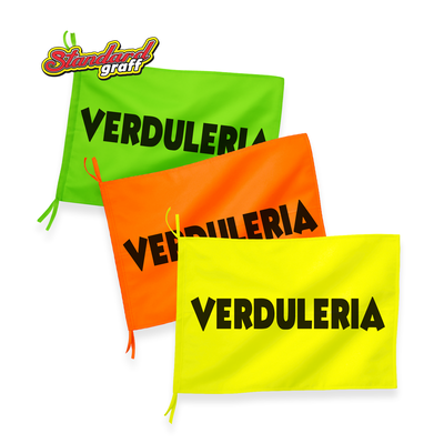 Bandera fluo (70x47cm) para comercio "VERDULERIA" - cod:99
