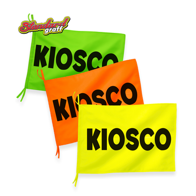 Bandera fluo (70x47cm) para comercio "KIOSCO" - cod:51
