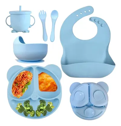 SET DE ALIMENTACION PARA BEBES DE SILICONA 6 PIEZAS