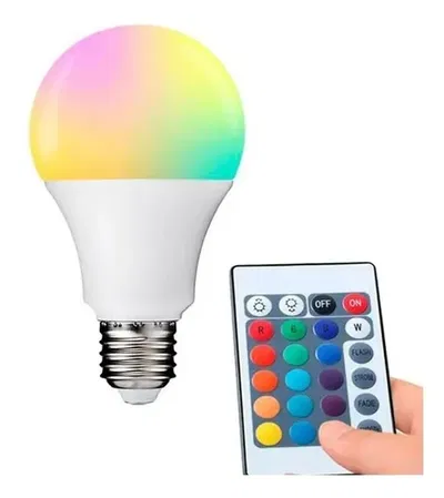 Lampara Led Luz Rgb Control Remoto 16 Colores 220v Bulbo E27