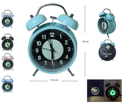 RELOJ DESPERTADOR ALARMA CAMPANA
