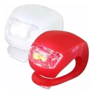 Kit Luces Bicicleta Led Blanca + Roja Pilas Silicona