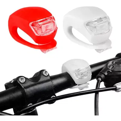 Kit Luces Bicicleta Led Blanca + Roja Pilas Silicona