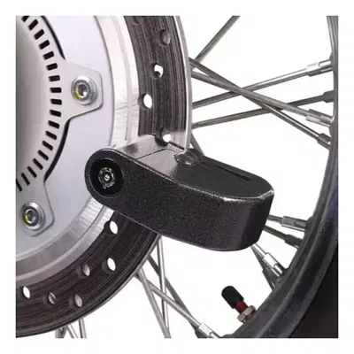 Candado Para Moto Freno De Disco Con Alarma 110 Db. Acero