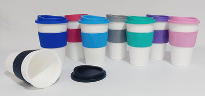 Vaso Termico Tipo Starbuck Tapa Faja Colores