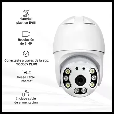 Cámara Seguridad Ip66 Wifi Domo 360 Exterior 1080p Anti Robo
