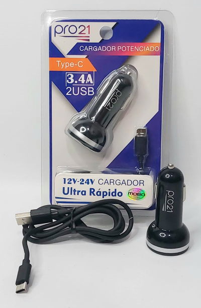 CARGADOR DE AUTO PRO21 - TIPO C