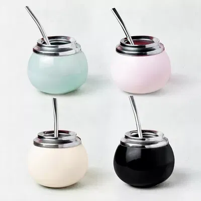 MATE CRIOLLO CERAMICA Y ACERO INOXIDABLE