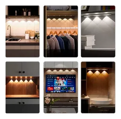 Lámpara Led Recargable Sensor Movimiento 60cm Bajo Alacena