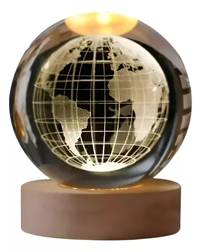 Esfera cristal con luz 3 D