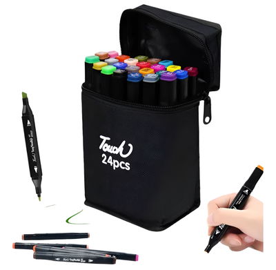 SET DE MARCADORES DOBLE PUNTA X24PCS