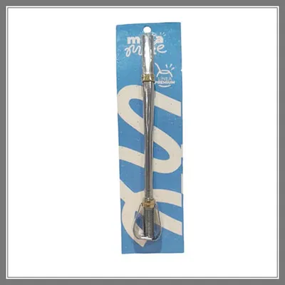 BOMBILLA DE ACERO INOXIDABLE CON ESTRIBO/RESORTE ACERO INOX.17CM