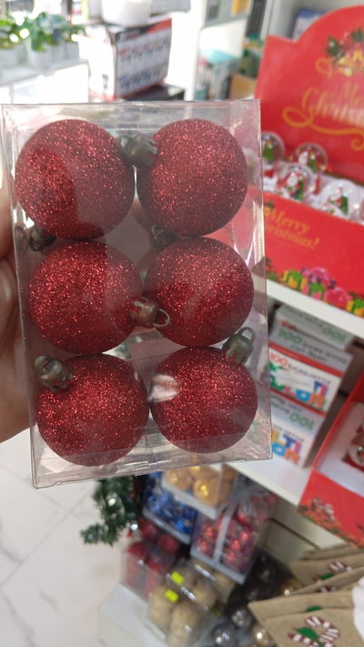 Kit bolas navideña purpurina x6u