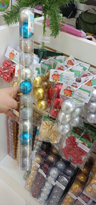 Kit 12 bolas navideñas tamaño chico purpurina y mate