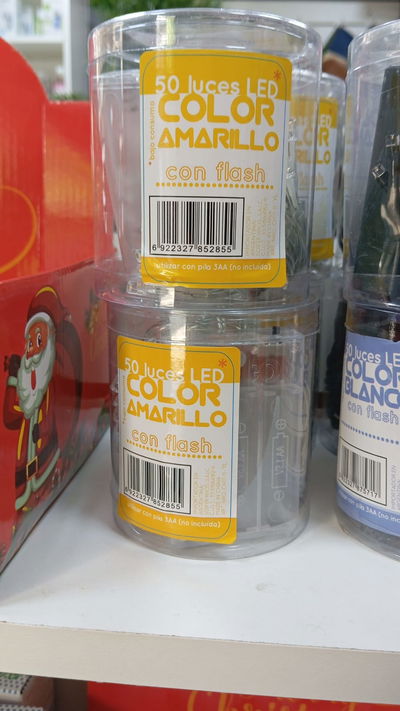 50 luces a pila color Amarillo