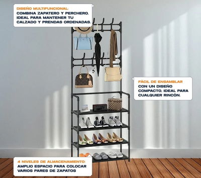 Recibidor perchero organizador de zapatos Grande