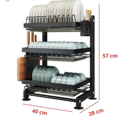 Rack Secaplatos 3 pisos con bandejas