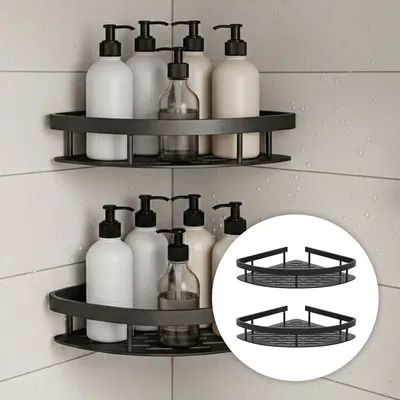 Esquinero CURVO  DOBLE  Organizador De Baño Estante Adhesivo Baño Y Cocina