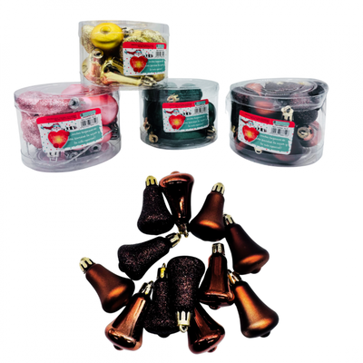 Set campanitas adorno Navidad 5 cm x12u