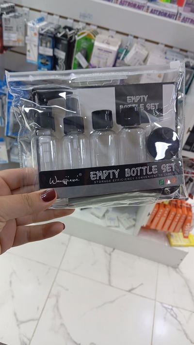 Set porta cosméticos crema para viaje 