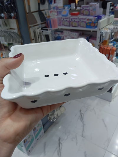 Panera cerámica corazones negros