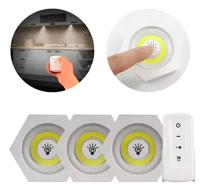 Set 3 Luces Con Led 3w con control Remoto Emergencia Lampara