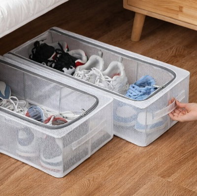 Zapatero caja transparente con ventana de malla 60x30x15