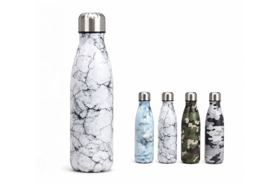 BOTELLA TERMICA DE ACERO INOXIDABLE/ DISEÑO ESTAMPADO