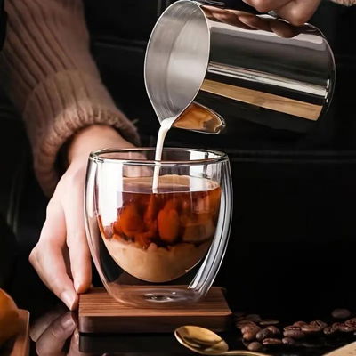 VASO TAZA CAFE DOBLE VIDRIO 250ML