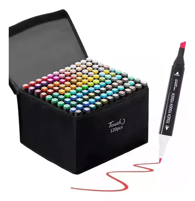 SET MARCADORES DOBLE PUNTA TOUCH 120 PIEZAS