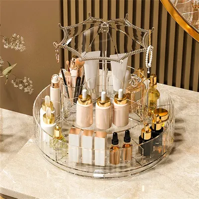Organizador Giratorio 360 Acrilico Maquillaje 2 Niveles