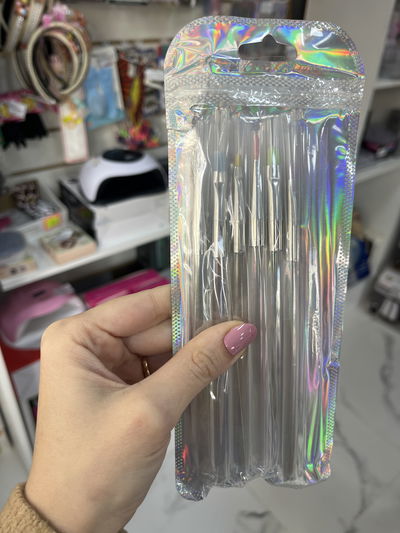 Kit pinceles para manicuria x6