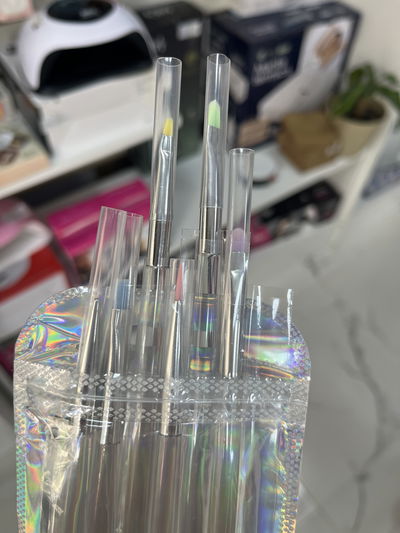 Kit pinceles para manicuria x6