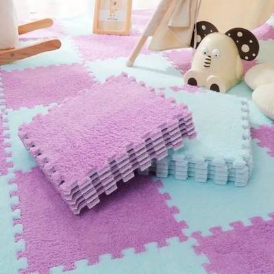 Placa piso de goma con alfombra 30x30 pack x 10u
