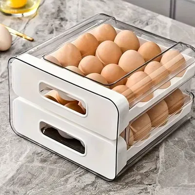 Huevera 2 Pisos Con Estantes Para 32 Huevos Acrilico
