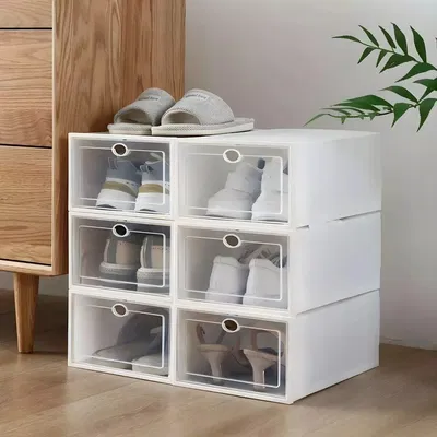 Caja De Zapatos Organizador De Calzado Apilable Plástico Transparente X1 UNIDAD 