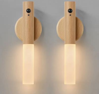 Lámpara nocturna extraible led recargable con diseño madera 