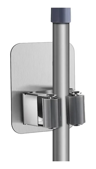 Soporte metalico para escobas x unidad con adhesivo 