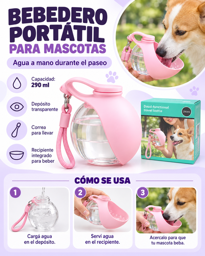 BOTELLA PORTATIL PARA MASCOTAS