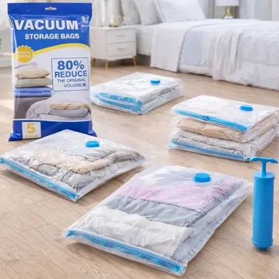 PACK 5 BOLSAS COMPRESION AL VACIO + BOMBA EXTRACTORA