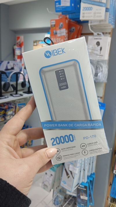 Power bank cargador portátil IBEK 20.000 mAh
