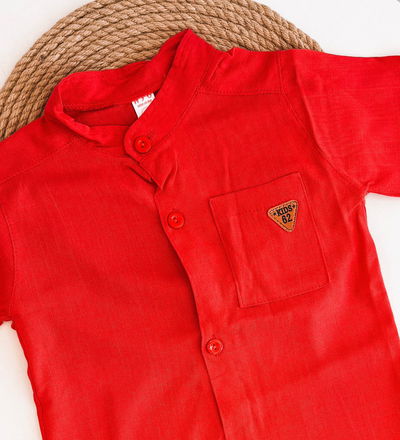 Camisa lino rojaa