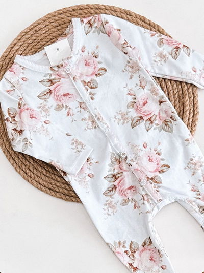 Enterito Algodon Picot rosa