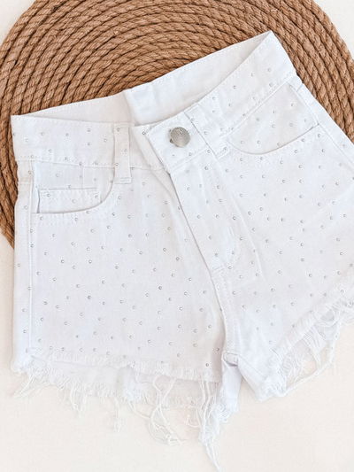 Short blanco brillos