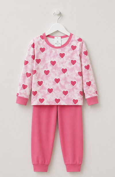 Pijama algodón corazones