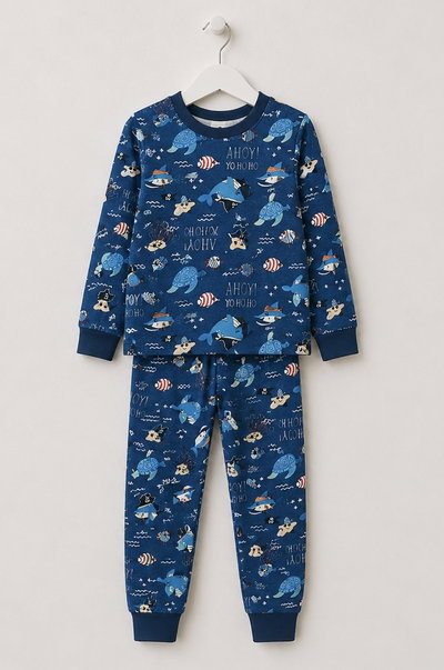 Pijama algodón marino
